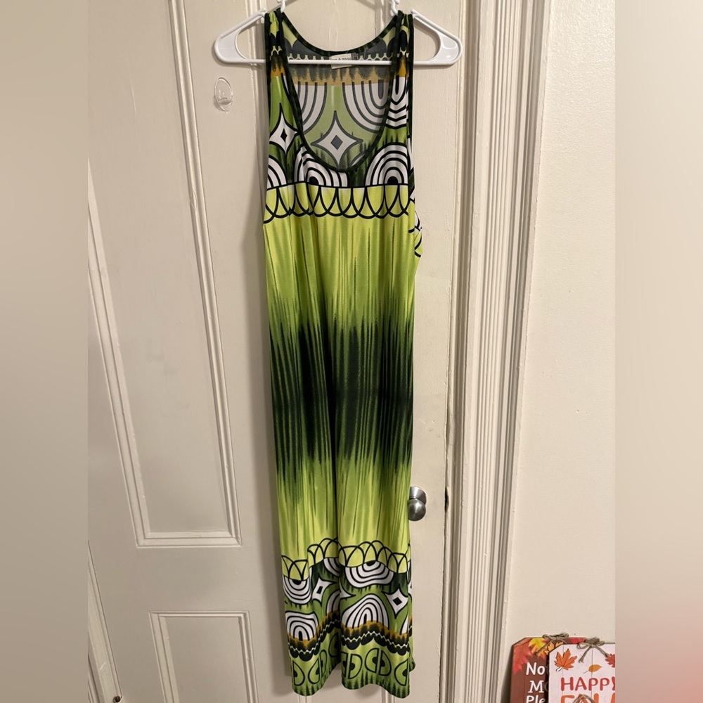Green Patterned Maxi Dress